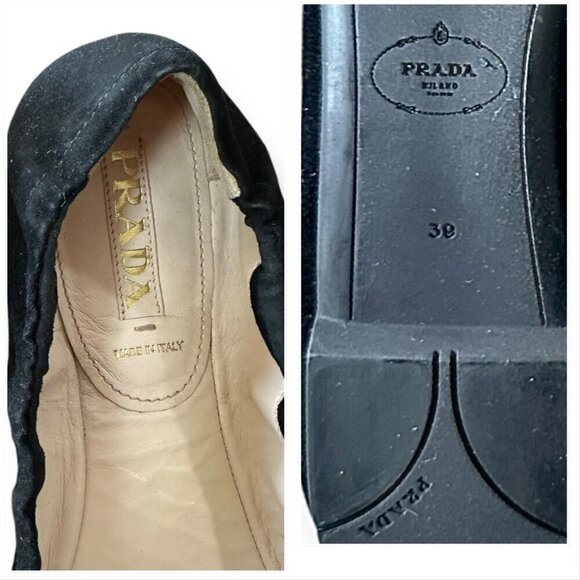 Prada Black Suede Jeweled Ballet Flats, size 39 EU, Original box, dust bag - Picture 7 of 14